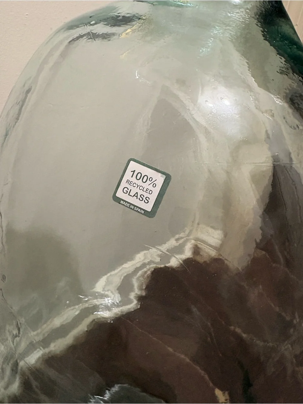 Clear Aqua Glass Floor Vase - Home Accents